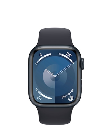Apple Watch Series 9 Cellular 41mm Midnight Aluminium Case, Sport Band - M/L