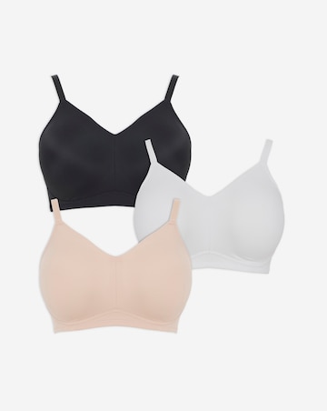 Pretty Secrets (3 Pack) New Claire Micro Moulded Full Cup Non Wired Bras (B-E)