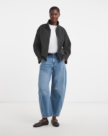 Charcoal Funnel Neck Jacket