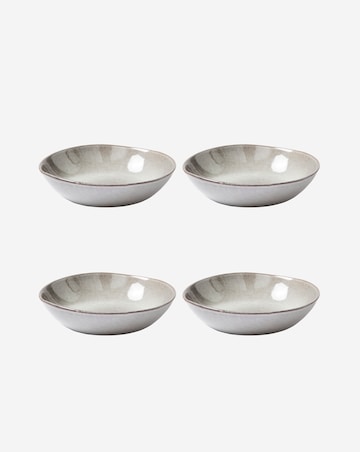 Reactive Glaze Set of 4 Pasta Bowls Grey