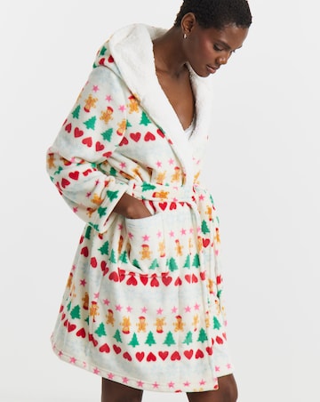 Pretty Secrets Christmas Fair Isle Fleece Dressing Gown