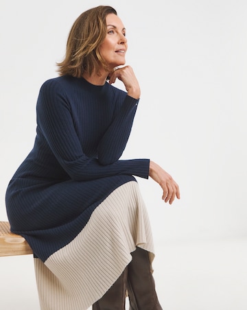 Tommy Hilfiger Wool Cash Colourblock Sweater Dress