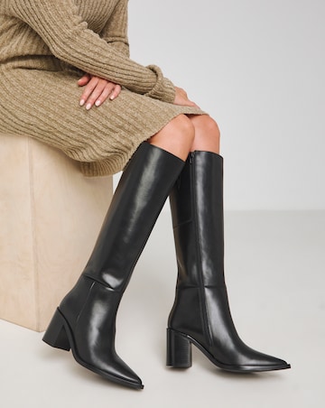 Anthology Yara High Leg Leather Western Boots - Standard Fit (D) & Standard Calf