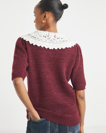 Cherry Lace Collar Jumper