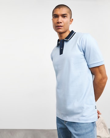 BOSS Contrast Knitted Collar Polo Shirt