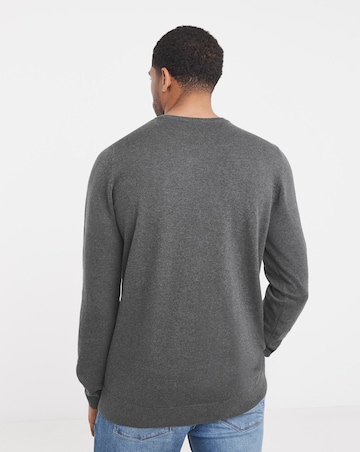 Dark Grey Marl Knitted Crew Neck Jumper