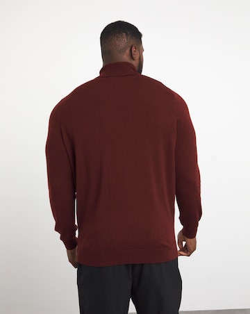 Rust Merino Wool Roll Neck