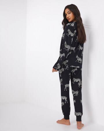 Chelsea Peers Jersey Zebra Print Crew Pyjama Set