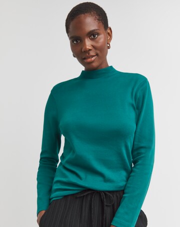 Pine Green Turtle Neck Long Sleeve Top