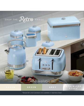 Swan Retro Revive 4 Slice Toaster Stainless Steel