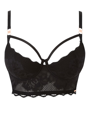 Figleaves Curve Amore Padded Balcony Bra B-H - Black
