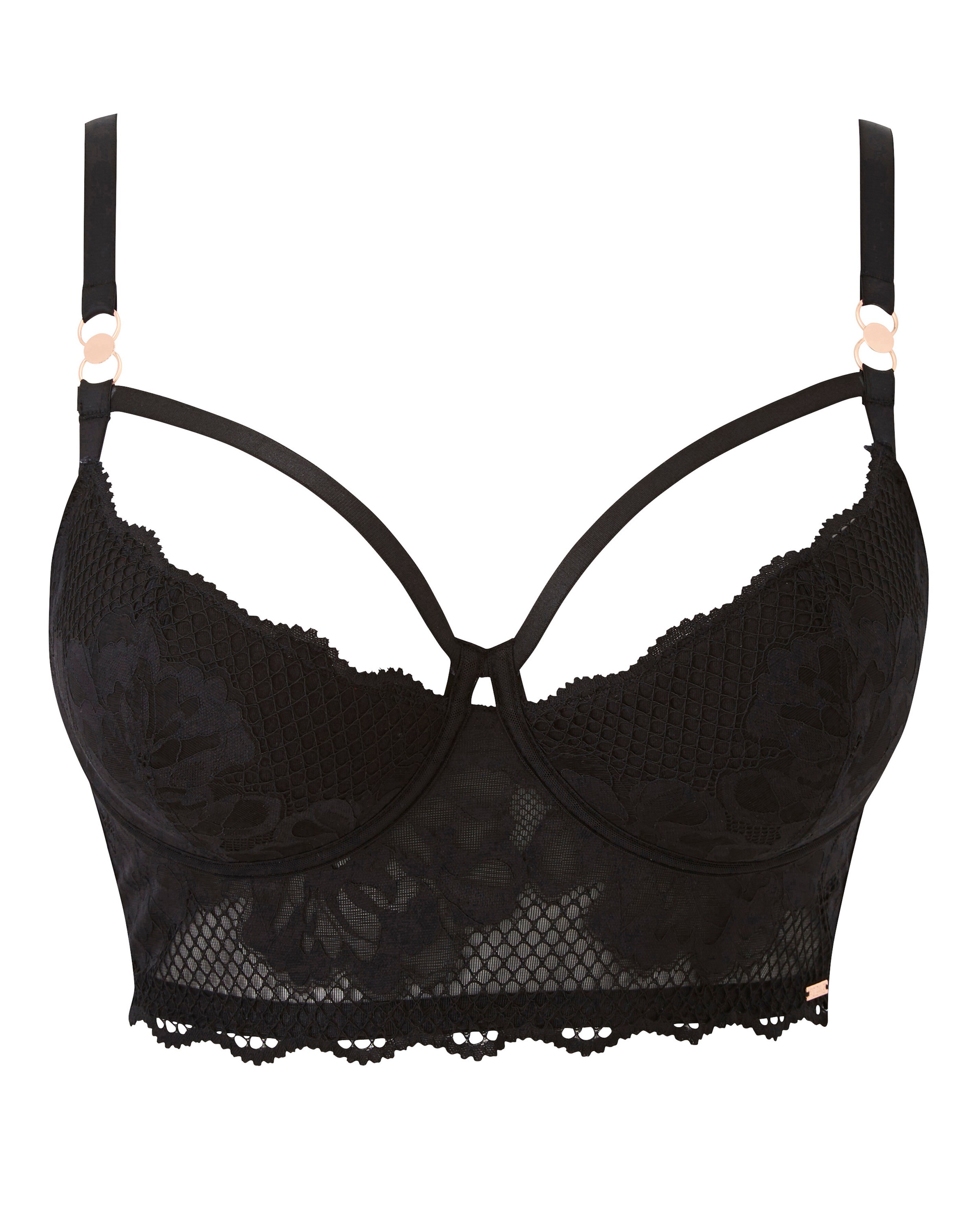 Figleaves Curve Amore Padded Balcony Bra B-H - Black