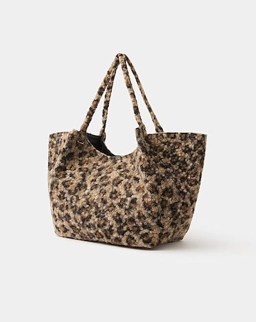 Accessorize Leopard Print Teddy Shoulder Bag