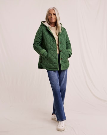 Julipa Quilted Button Side Hooded Coat