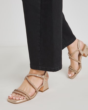 Nairobi Heeled Diamante Strappy Sandals Extra Wide EEE Fit