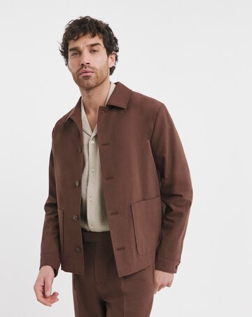 Linen Blend Utility Tailored Jacket