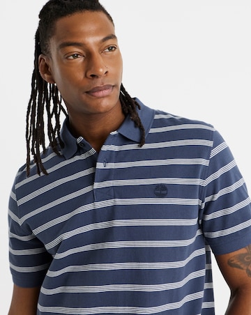Striped Pique Short Sleeve Polo