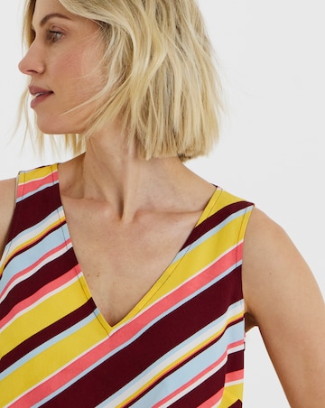 Printed V Neck Woven Vest