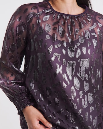 Lurex Jacquard Raglan Blouse