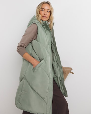 Green Longline Gilet