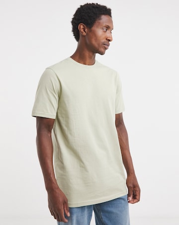 Pure Cotton Crew Neck T-Shirt Long Length-Lime
