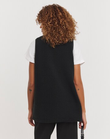 Black Longline Borg Gilet