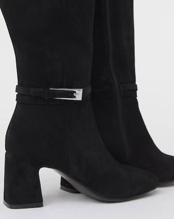 Alfie Heeled Leather Knee High Boots - Wide Fit (E) & Super Curvy Calf