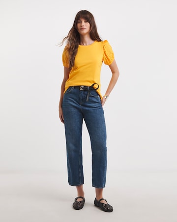 Orange Volume Sleeve Top