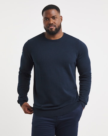 Cotton Knitted Crew Neck Jumper Long