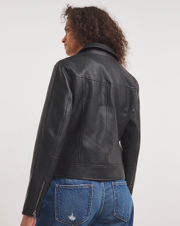 Black Faux Leather Biker Jacket