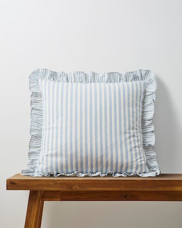 Raleigh Striped Ruffled Cushion