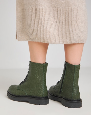 Heavenly Feet Justina Lace Up Chunky Boot Extra Wide EEE Fit