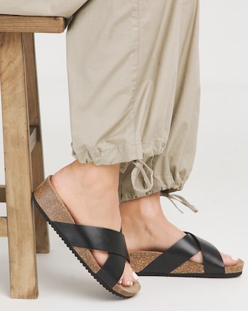 Rena Leather Crossover Footbed Mule - Extra Wide Fit (EEE)