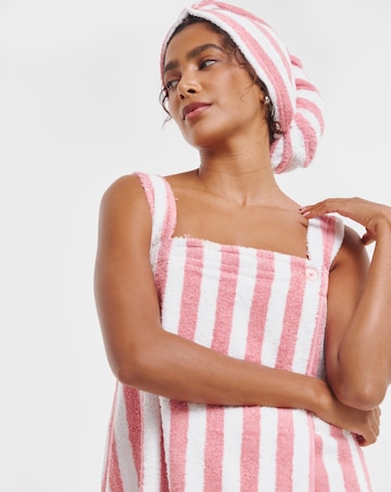 Pretty Secrets Cotton Towelling Shower Wrap and Turban