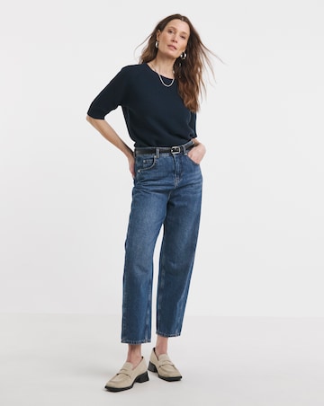 Navy Crew Neck Raglan Sleeve Jumper