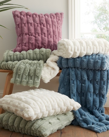 Bianca Carved Faux Fur Throw