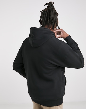Relaxed Fit Overhead Hoodie- Black