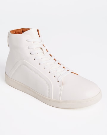 White Hitop Trainer Wide Fit
