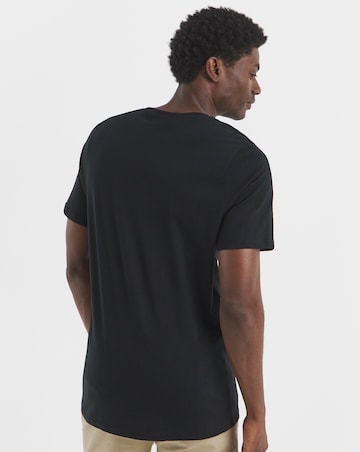 Pure Cotton Crew Neck T-Shirt Extra Long- Black