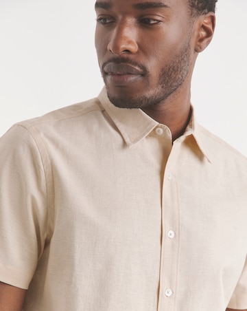 Short Sleeve Linen Blend Shirt
