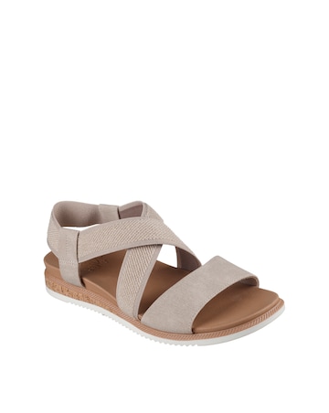 Skechers Taupe Bobs Desert Kiss Low Sandals - Wide Fit (E)