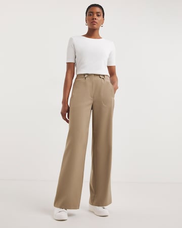 Adjustable Waist Wide Leg Trousers