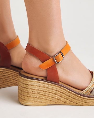 Jude Leather Strappy Wedge Sandal - Extra Wide Fit (EEE)