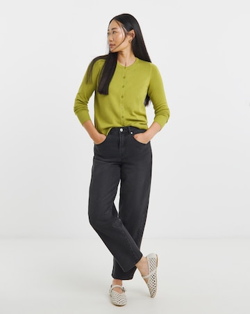 Green Crew Neck Cardigan