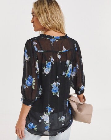 Chiffon Button Front Blouse