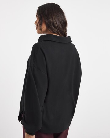 Simply Be Black Soft Touch Polo Sweatshirt