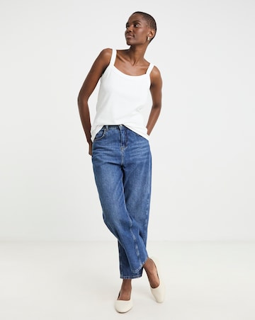 Pure Cotton White Thick Strap Cami Vest