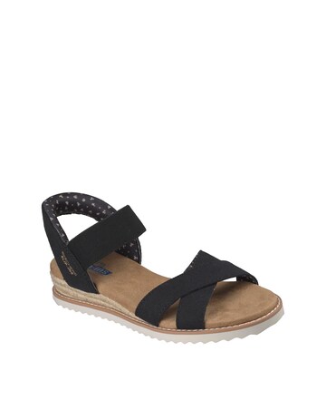 Skechers Bobs Desert Kiss Golden Lily Black Sandals - Standard Fit (D)