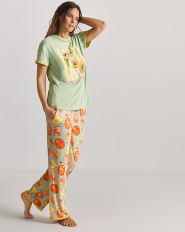 Figleaves Blanket Stitch Fruit Pyjama Set
