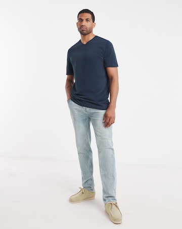 5 Pack Pure Cotton V Neck T-Shirts Long Length